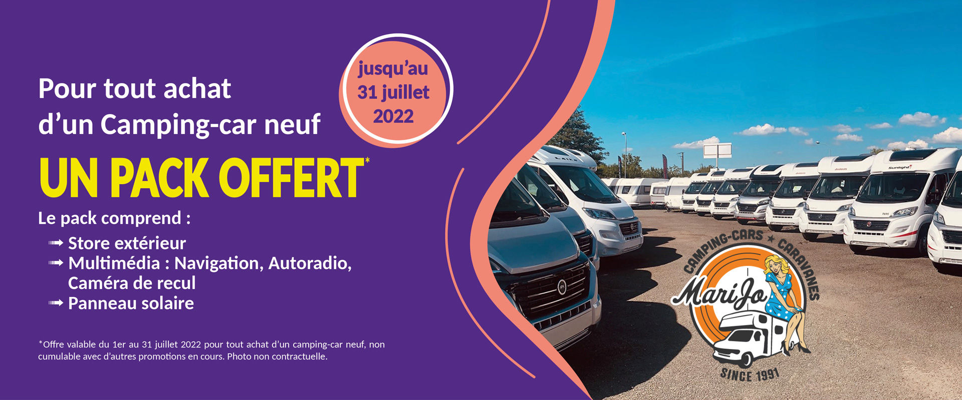 Photo Promotion Camping-car Neuf Juillet 2022