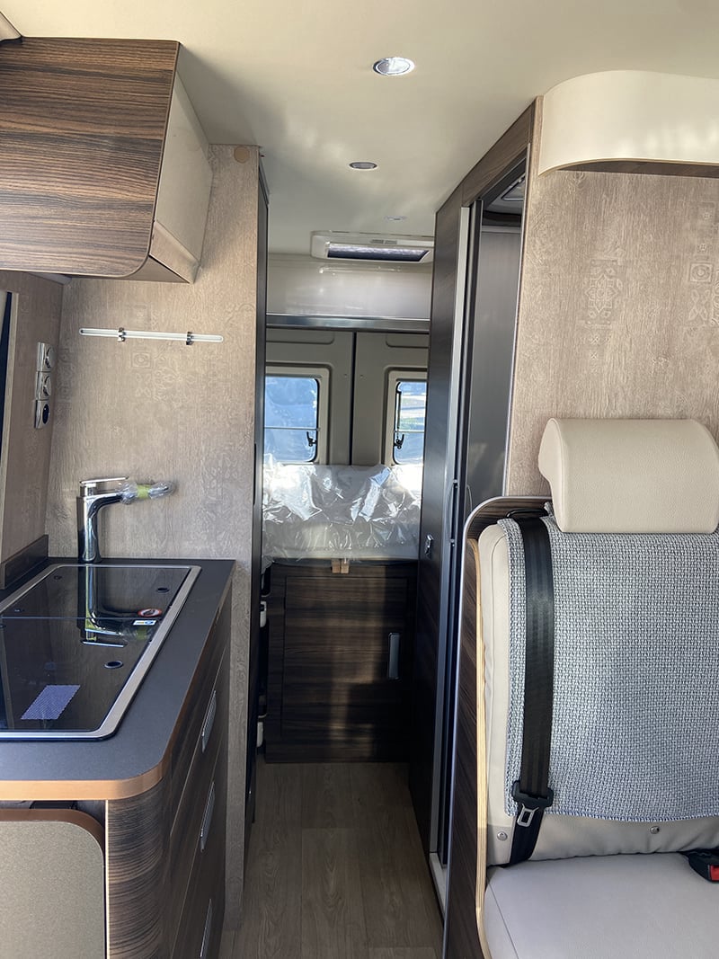 Fourgon Laika Ecovip 600 vue intérieure couchage